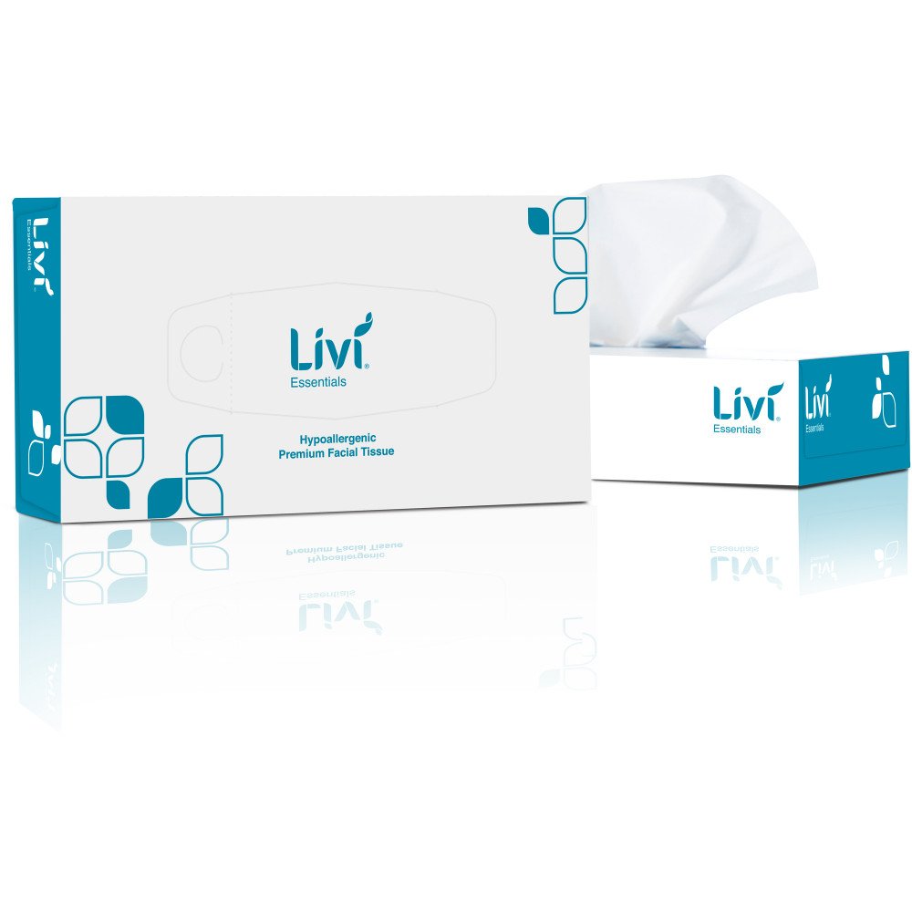Livi Hypo Allergenic Facial Tissues - Carton of 30 x 100 Sheets