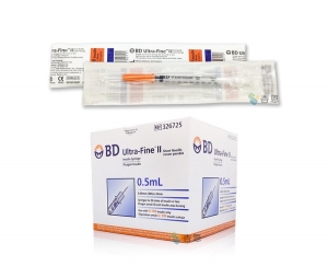 BD Ultra Fine Insulin Syringe 0.5mL 30G x 8mm - Box of 100