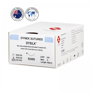 Dynek Dysilk 3/0 45cm 16mm 3/8 Circle Reverse Cutting / Box of 36