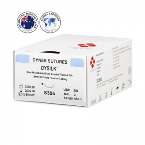 Dynek Dysilk 3/0 45cm 18mm 3/8 Circle Reverse Cutting / Box of 36