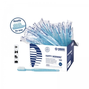 Happy Morning Toothbrushes Brush with Paste - Pack of 100