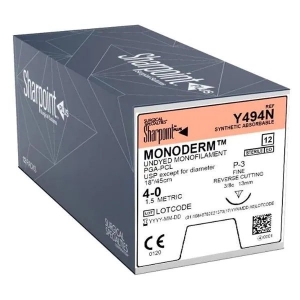 Monoderm Suture 4-0 18" Glycolide Monofilament DSM13 Undyed - Box of 12