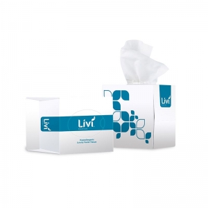 Livi Hypo Allergenic Facial Tissues 90s 2 ply Cube - Carton of 24