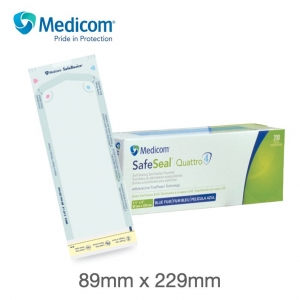 Medicom SafeSeal 89 x 229mm Self-Sealing Sterilisation Pouch - Box of 200