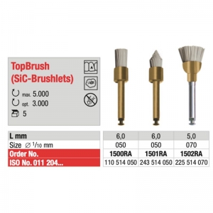 Edenta TopBrush SiC Silicone Polishing Brushes - Pack of 5