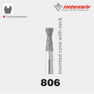Intensiv 806 Inverted Cone With Collar Diamond Bur Pack of 6