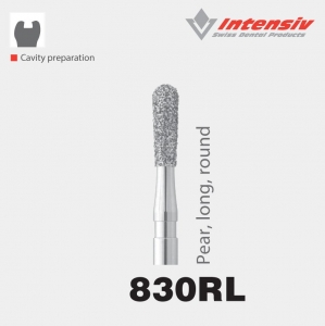 Intensiv 830RL Pear Long Round Diamond Bur Pack of 6