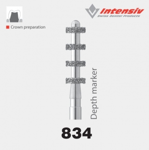 Intensiv 837KR Cylinder Extra Long Rounded Edge Diamond Bur Pack of 6