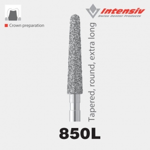 Intensiv 850L Tapered Round Extra Long Diamond Bur Pack of 6