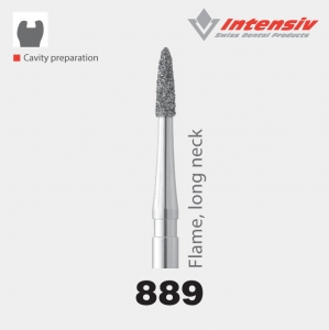 Intensiv 889 Special Shapes Flame Long Neck Diamond Bur Pack of 6