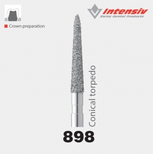 Intensiv 898 Torpedo Conical Diamond Bur Pack of 6