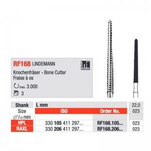Edenta Surgical Cutter RF168 Lindemann - RA L - Pack of 3