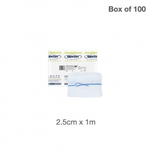 Sentry ThreadX XRD Packing Gauze, Sterile, 4ply 2.5cm x 1m - Box of 100