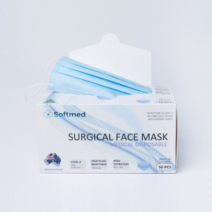 Softmed Soft Surgical Level 3 Blue Earloop Masks - Box of 50